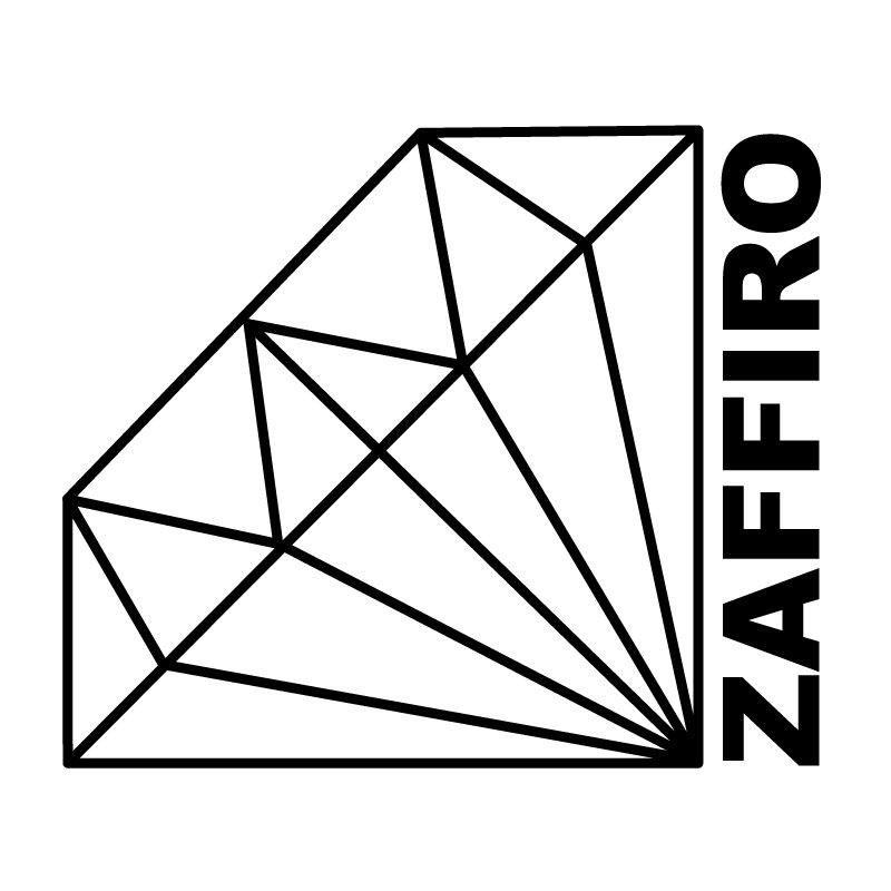 A diamond on it's side with Zaffiro written on the side